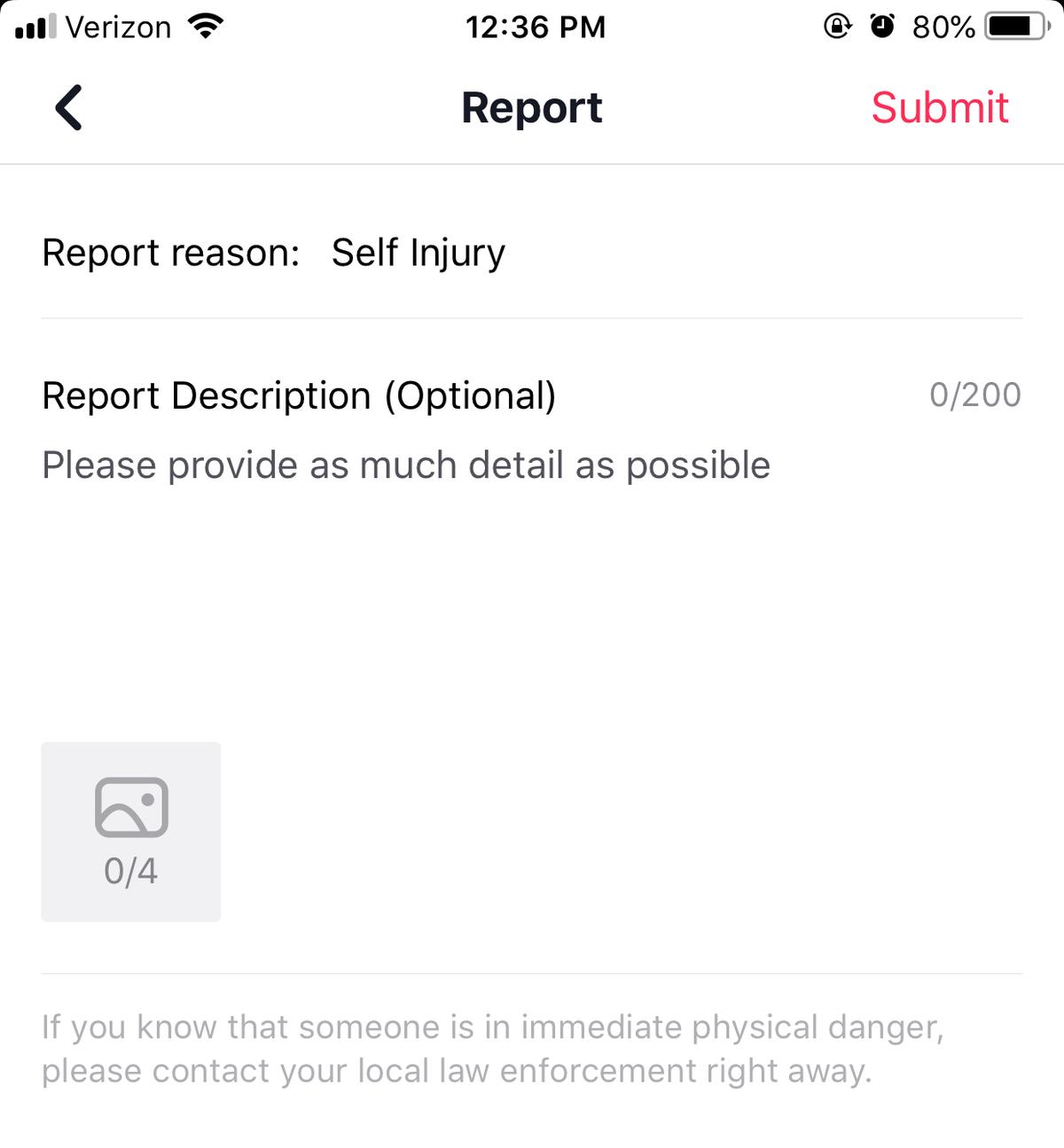 Report reason